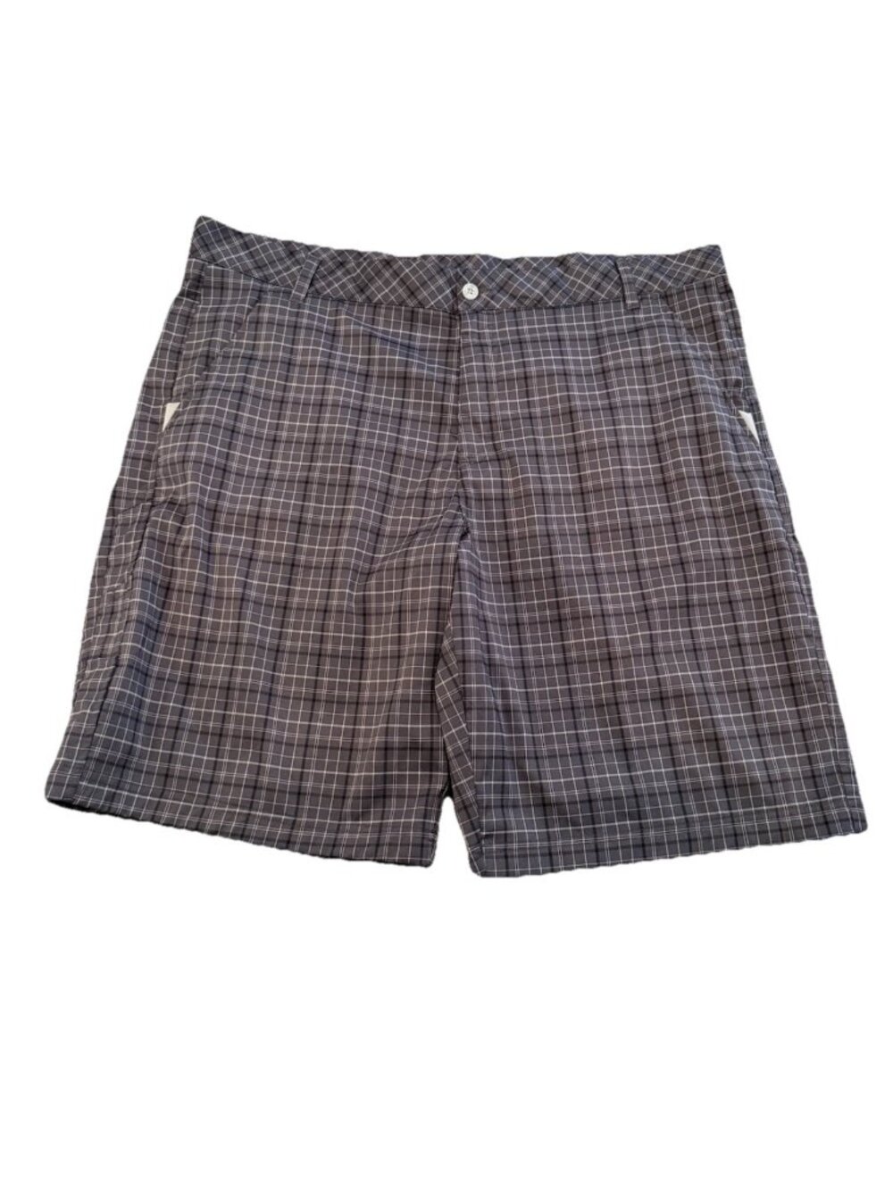 Fila Sport Shorts Mens Size 40 Black Plaid Golf Flat Front Lightweight XL *3E